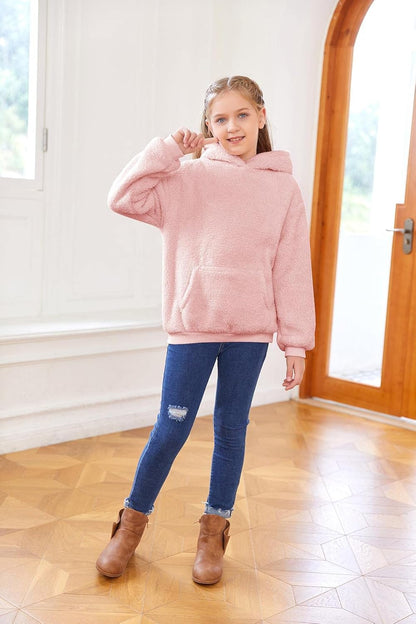 Boys Girls Sherpa Hoodies Fleece Hoodie Pullover Outfits for Kids