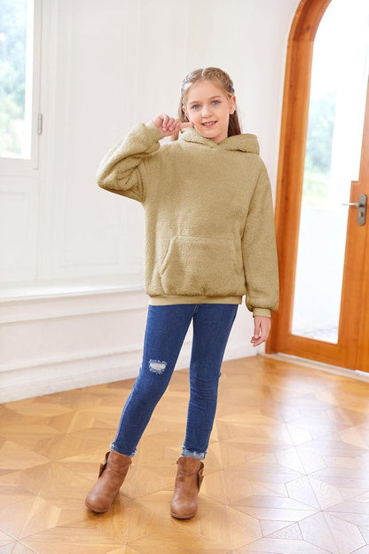 Boys Girls Sherpa Hoodies Fleece Hoodie Pullover Outfits for Kids