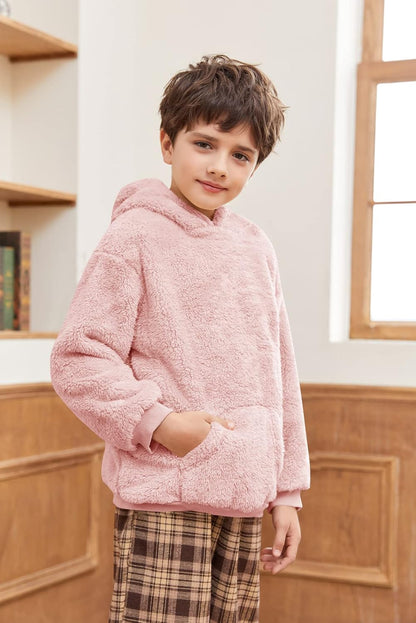 Boys Girls Sherpa Hoodies Fleece Hoodie Pullover Outfits for Kids